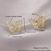 1 Pair Elegant Simple Style Letter Bow Knot Copper Ear Studs main image 4