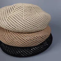 Women's Basic Simple Style Solid Color Hollow Out Eaveless Beret Hat main image 5