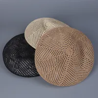 Women's Basic Simple Style Solid Color Hollow Out Eaveless Beret Hat main image 1