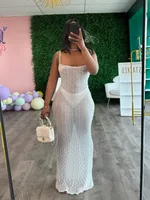 Women's Sheath Dress Sexy Collarless Sleeveless Solid Color Maxi Long Dress Holiday Daily Selfie main image 1