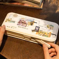 30 Pieces Per Book Castle Plant Landscape Class Learning Paper Vintage Style Handmade Simple Style Stickers main image 7