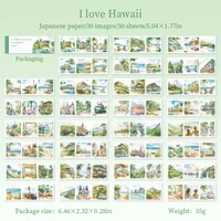 30 Pieces Per Book Castle Plant Landscape Class Learning Paper Vintage Style Handmade Simple Style Stickers sku image 5