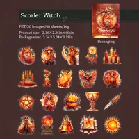 40 Sheets Per Pack Cartoon Character Hat Magic Wand Learning School PET Nordic Style Retro Stickers sku image 1