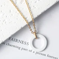 Simple Style Classic Style Circle Titanium Steel Women's Pendant Necklace main image 3