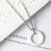 Simple Style Classic Style Circle Titanium Steel Women's Pendant Necklace main image 4