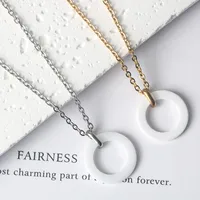 Simple Style Classic Style Circle Titanium Steel Women's Pendant Necklace main image 1