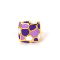Elegant Cute Streetwear Geometric Heart Shape Flower 304 Stainless Steel Enamel Plating 14K Gold Plated Women's Open Rings sku image 3