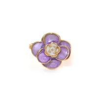 Elegant Cute Streetwear Geometric Heart Shape Flower 304 Stainless Steel Enamel Plating 14K Gold Plated Women's Open Rings sku image 4
