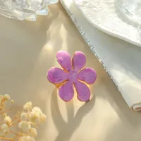 Elegant Cute Streetwear Geometric Heart Shape Flower 304 Stainless Steel Enamel Plating 14K Gold Plated Women's Open Rings main image 5