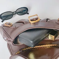 Women's Pu Leather Solid Color Vintage Style Square Buckle Shoulder Bag main image 4