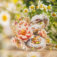 1 Set Flower Snake Daily PET Retro Novelty Stickers main image 2