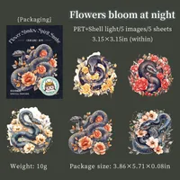 1 Set Flower Snake Daily PET Retro Novelty Stickers sku image 1