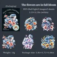 1 Set Flower Snake Daily PET Retro Novelty Stickers sku image 5