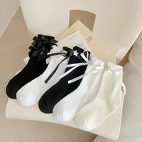 Women's Cute Sweet Star Bow Knot Cotton Crew Socks 1 Piece main image 1