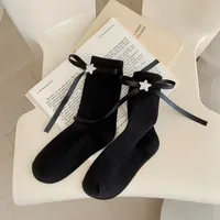 Women's Cute Sweet Star Bow Knot Cotton Crew Socks 1 Piece sku image 3