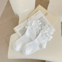 Women's Cute Sweet Star Bow Knot Cotton Crew Socks 1 Piece sku image 4