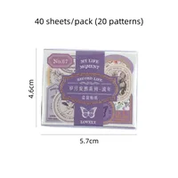 1 Set Letter Flower Learning School Paper Vintage Style Shiny Stickers main image 2