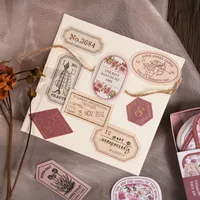 1 Set Letter Flower Learning School Paper Vintage Style Shiny Stickers main image 10