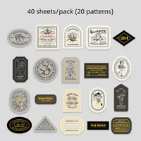 1 Set Letter Flower Learning School Paper Vintage Style Shiny Stickers sku image 2