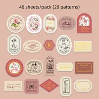 1 Set Letter Flower Learning School Paper Vintage Style Shiny Stickers sku image 4