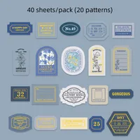 1 Set Letter Flower Learning School Paper Vintage Style Shiny Stickers sku image 5