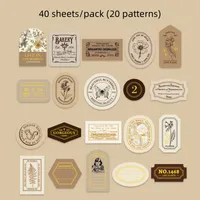 1 Set Letter Flower Learning School Paper Vintage Style Shiny Stickers sku image 6