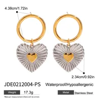 Casual Simple Style Heart Shape 304 Stainless Steel Dangling Earrings sku image 1