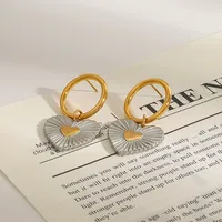 Casual Simple Style Heart Shape 304 Stainless Steel Dangling Earrings main image 3