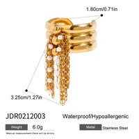 Casual Hip-Hop Novelty Tassel 304 Stainless Steel Women's Open Rings sku image 1