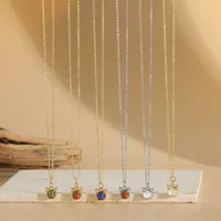 Elegant Modern Style Cat Copper Zircon 14K Gold Plated Women's Pendant Necklace main image 1