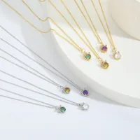 Elegant Modern Style Cat Copper Zircon 14K Gold Plated Women's Pendant Necklace main image 4