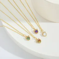 Elegant Modern Style Cat Copper Zircon 14K Gold Plated Women's Pendant Necklace main image 6