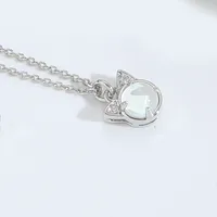 Elegant Modern Style Cat Copper Zircon 14K Gold Plated Women's Pendant Necklace sku image 2