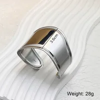 Casual Exaggerated Oversized C Shape 304 Stainless Steel 18K Gold Plated None Bangle In Bulk main image 6