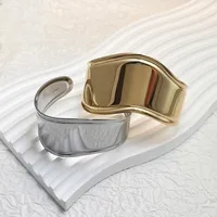 Casual Exaggerated Oversized C Shape 304 Stainless Steel 18K Gold Plated None Bangle In Bulk main image 2