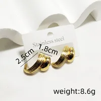 1 Pair Vintage Style Classic Style Gem Stripe Spiral Stripe 304 Stainless Steel Ear Studs main image 3
