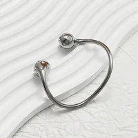 Casual Exaggerated Novelty C Shape 304 Stainless Steel 18K Gold Plated Zircon None Bangle In Bulk main image 3