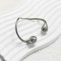 Casual Exaggerated Novelty C Shape 304 Stainless Steel 18K Gold Plated Zircon None Bangle In Bulk main image 7
