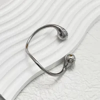 Casual Exaggerated Novelty C Shape 304 Stainless Steel 18K Gold Plated Zircon None Bangle In Bulk main image 6