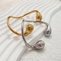 Casual Exaggerated Novelty C Shape 304 Stainless Steel 18K Gold Plated Zircon None Bangle In Bulk main image 1