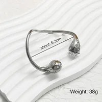 Casual Exaggerated Novelty C Shape 304 Stainless Steel 18K Gold Plated Zircon None Bangle In Bulk sku image 1