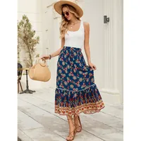Women's Skirt Casual Simple Style Streetwear Bohemian Maxi Long Dress Holiday Daily Selfie sku image 4
