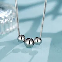 Modern Style Simple Style Geometric Ball Titanium Steel 18K Gold Plated Women's Double Layer Necklaces Pendant Necklace main image 5
