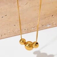 Modern Style Simple Style Geometric Ball Titanium Steel 18K Gold Plated Women's Double Layer Necklaces Pendant Necklace main image 4