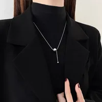 Modern Style Simple Style Geometric Ball Titanium Steel 18K Gold Plated Women's Double Layer Necklaces Pendant Necklace main image 10
