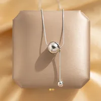 Modern Style Simple Style Geometric Ball Titanium Steel 18K Gold Plated Women's Double Layer Necklaces Pendant Necklace sku image 2