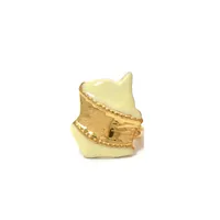 Casual Elegant Triangle Heart Shape Flower 304 Stainless Steel Enamel Plating 14K Gold Plated Women's Open Rings sku image 1