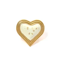Casual Elegant Triangle Heart Shape Flower 304 Stainless Steel Enamel Plating 14K Gold Plated Women's Open Rings sku image 2