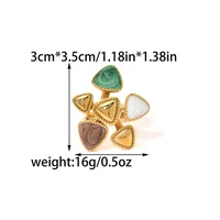 Casual Elegant Triangle Heart Shape Flower 304 Stainless Steel Enamel Plating 14K Gold Plated Women's Open Rings main image 2