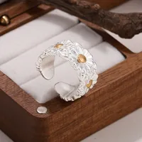 Modern Style Butterfly Daisy Windmill Copper Inlay Zircon 18K Gold Plated Silver Plated Women's Open Rings main image 5